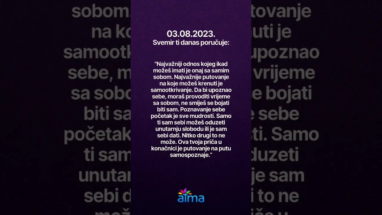 Poruka Svemira 03.08.2023