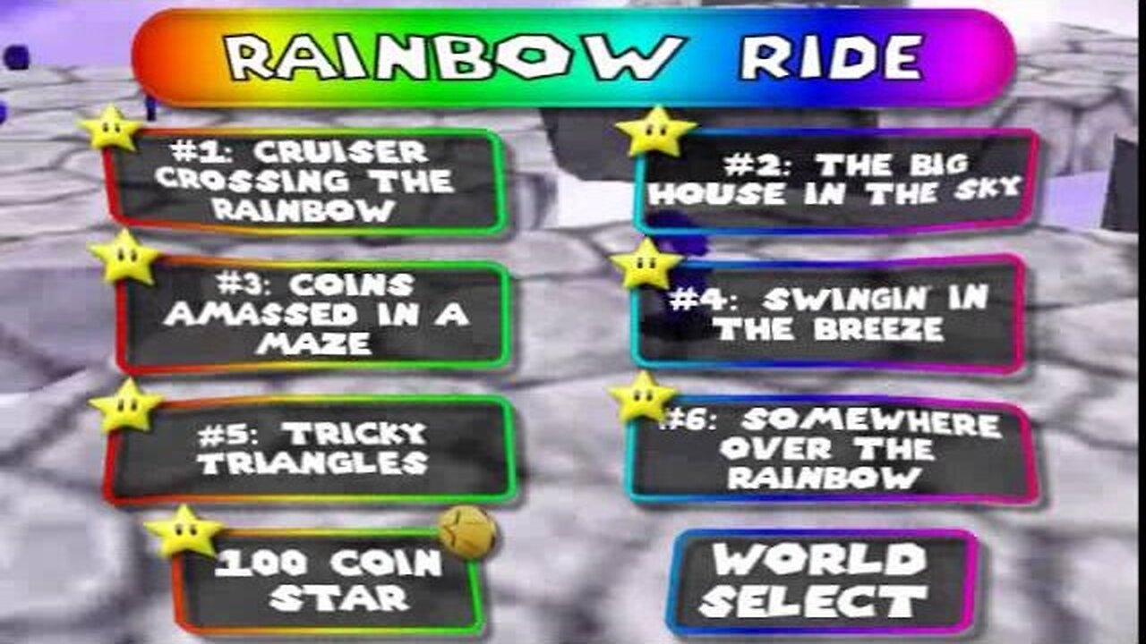 #15: Rainbow Ride Menu - Super Mario 64 Walkthrough