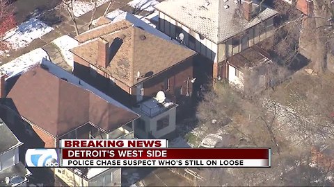 Police chase on Detroit's west side for suspect still on loose