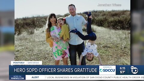 Hero SDPD officer shares gratitude