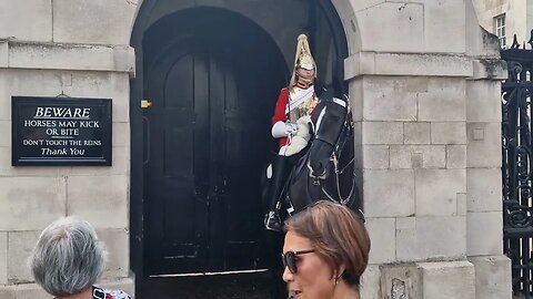 Passing ulez demo spooks horse #horseguardsparade