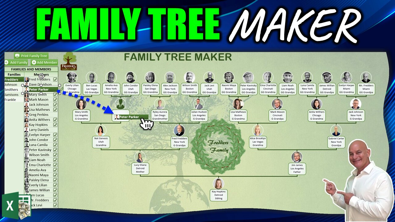 How To Create A Drag & Drop Family Tree Maker In Excel | FREE DOWNLOAD