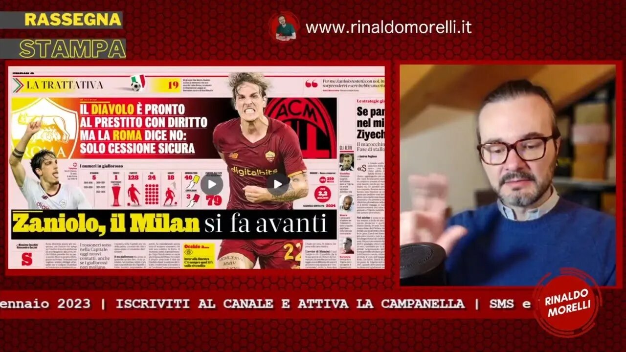 Rassegna Stampa 24.01.2023 #248 - Zaniolo-Milan, si lavora. L'Inter ciao scudetto: 0-1 con l'Empoli
