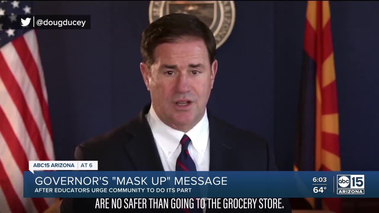 Governor Ducey's 'mask up' message