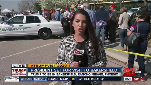 Invited guests enter President Trump's event