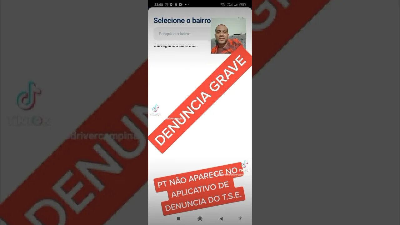 PT NÃO APARECE NO APLICATIVO DE DENUNCIA DO TSE