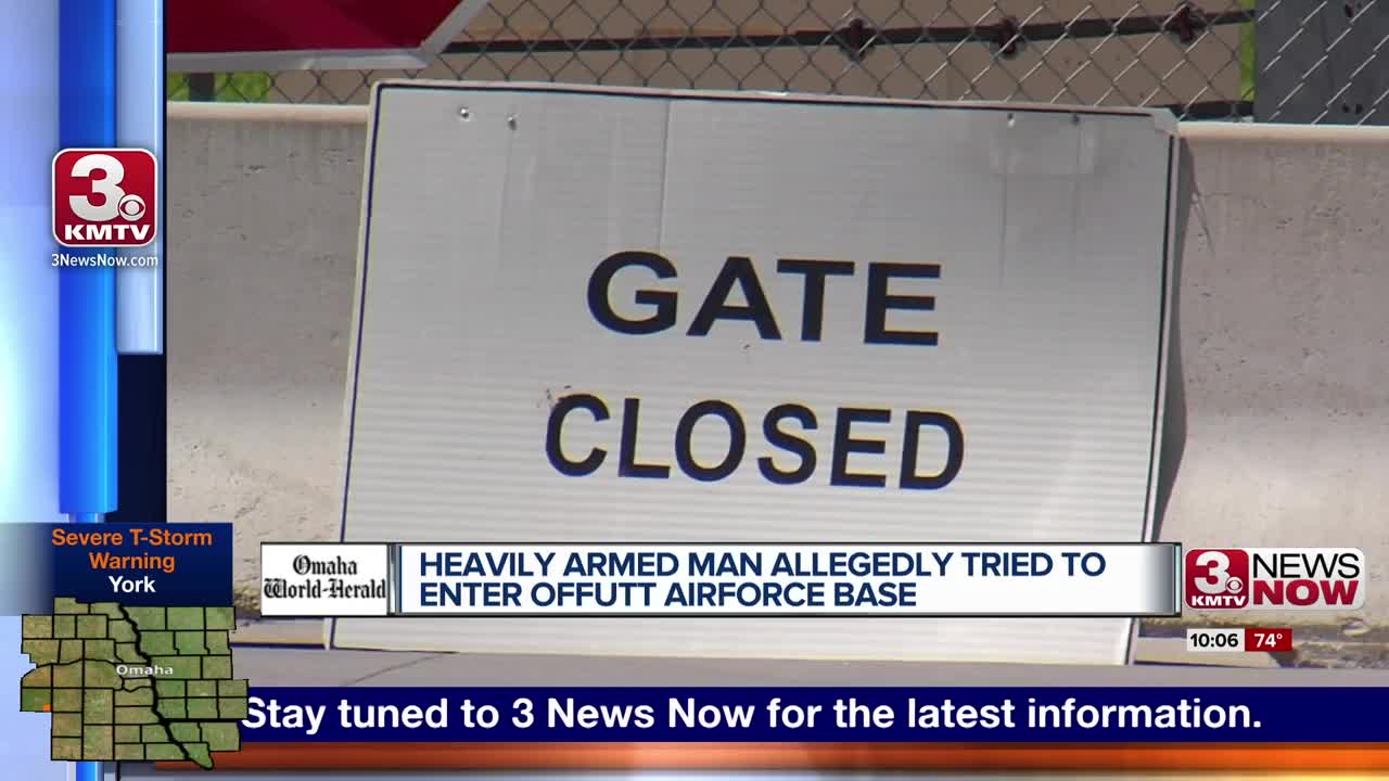 Heavily armed man allegedly tried to enter Offutt Air Force Base