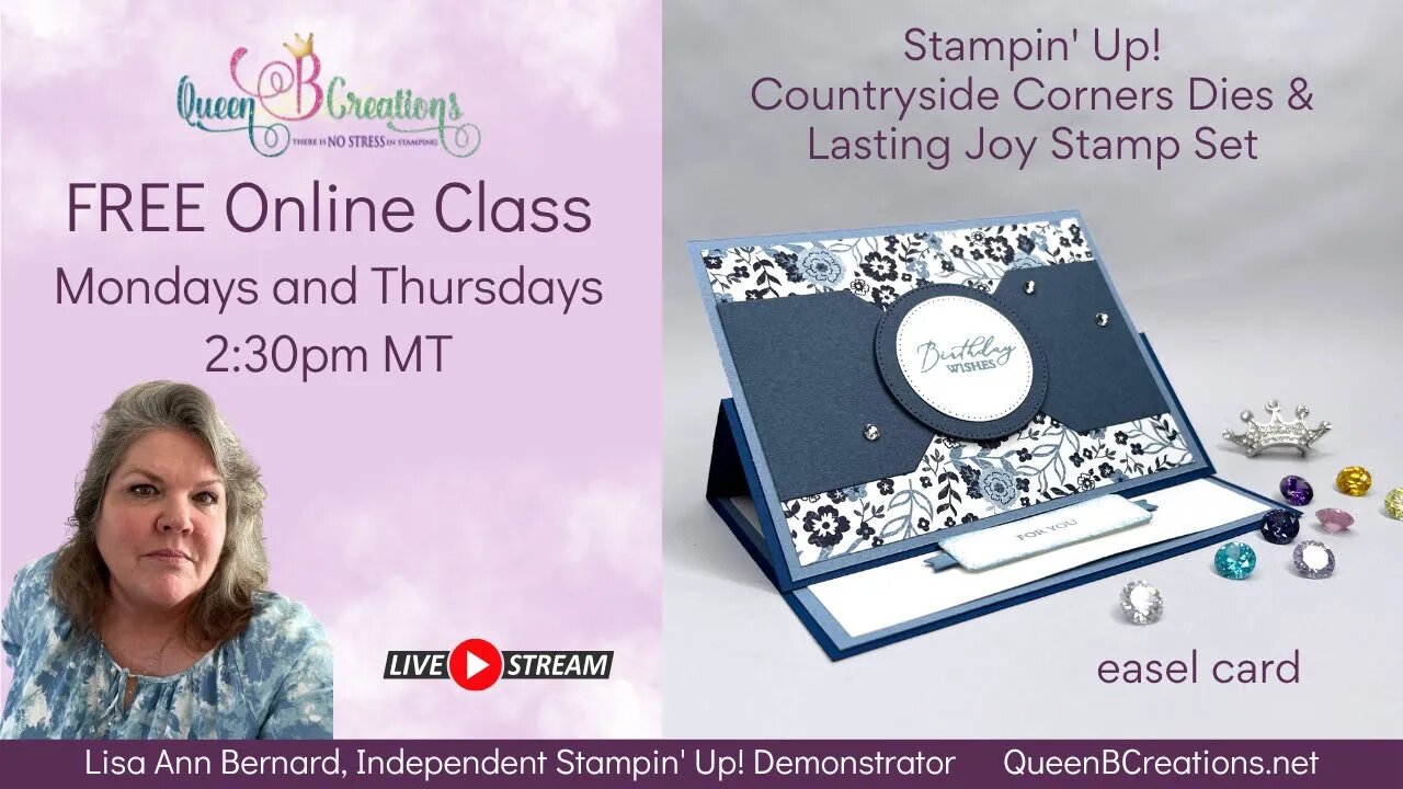 👑 Stampin' Up! Lasting Joy & Countryside Corners Dies Easel Card