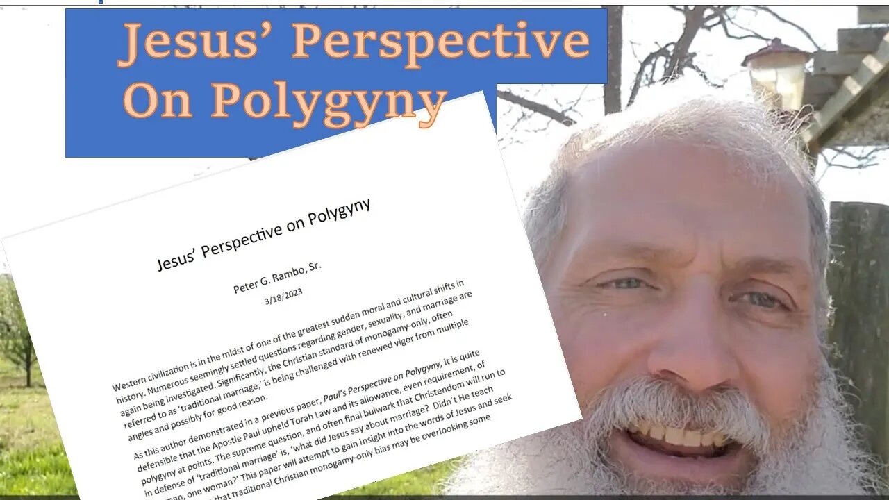 Jesus' Perspective on Polygyny (Paper Intro)