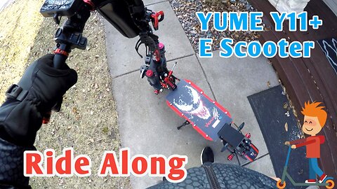 On a trail with my YUME Y11+ Scooter. It's cold out - Ride Along