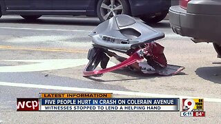 Six hurt in crash on Colerain Avenue