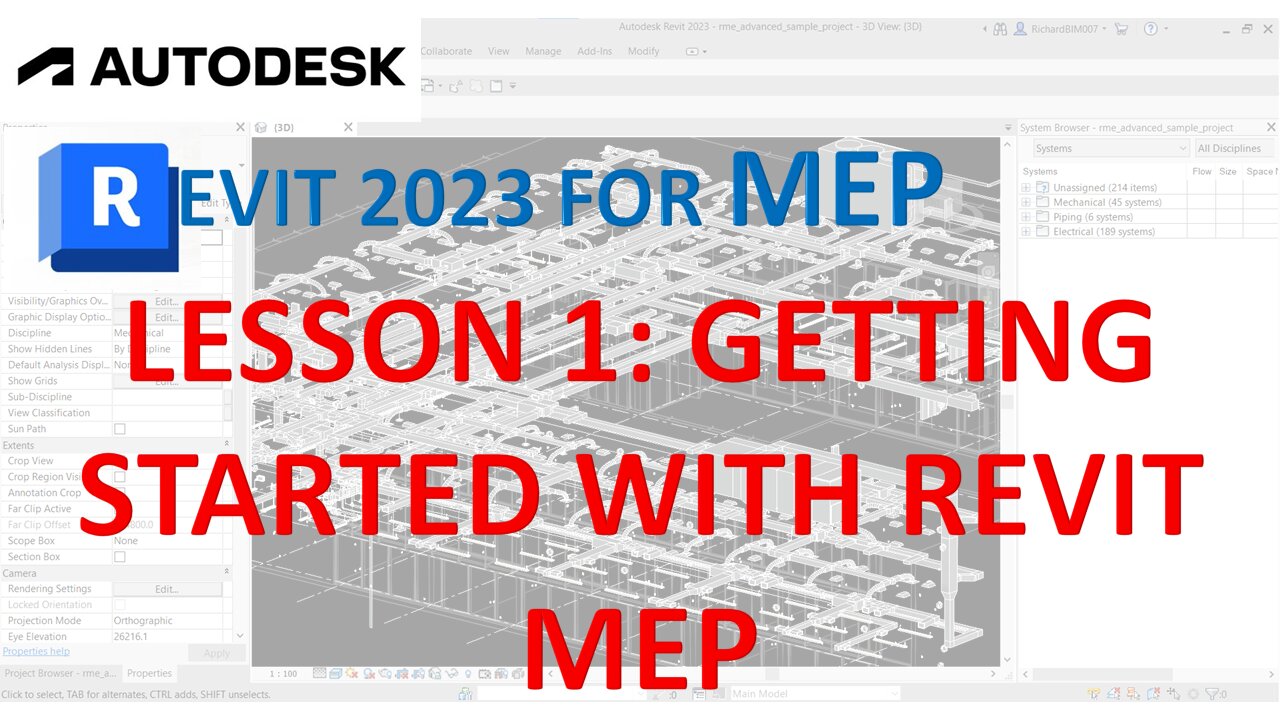 REVIT 2023 FOR MEP - Lesson 1 Getting Started with an MEP Project