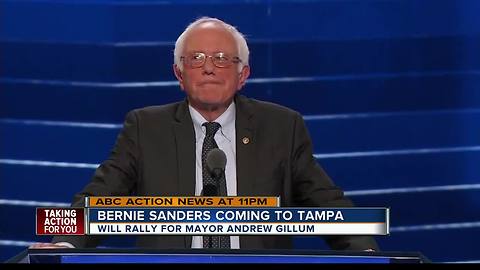 Bernie Sanders to hold rally in Tampa Friday to campaign with gubernatorial candidate Andrew Gillum