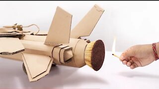 RETRACTABLE Wings - Amazing Match cks Powered Cardboard Jet