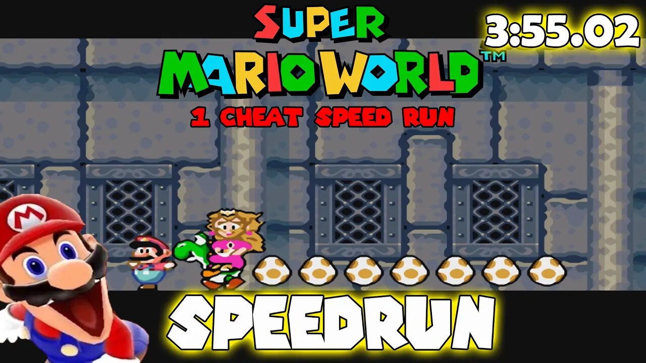 Super Mario World 1 Cheat Speedrun 3:55.02