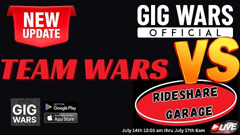 Team Wars Begin: Gig Wars Official vs The Rideshare Garage: Day 1 Showdown