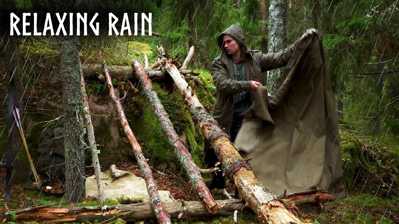 Camping in RELAXING RAIN🍂The Rainy Autumn Forest of Finland