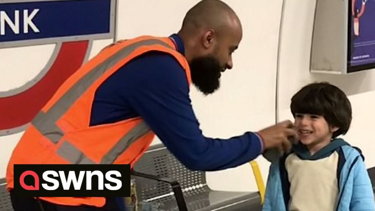 Train-obsessed toddler makes announcements on London Underground