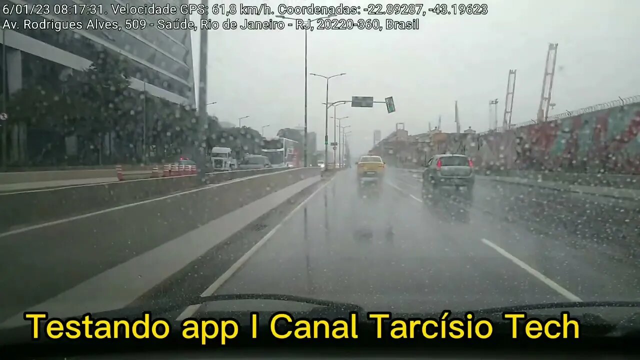 Testando app com câmera veicular