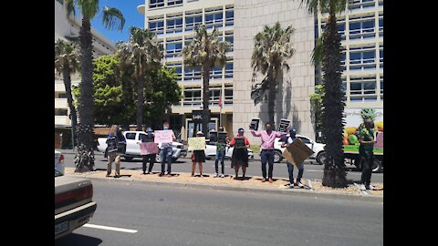 SABC staff in Cape Town picketing outside the SABC building against retrenchments