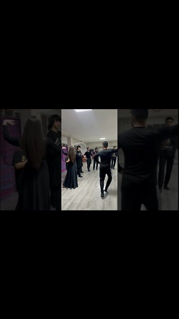 Чеченская lezginka. Красивая девушка танцует с парнем.