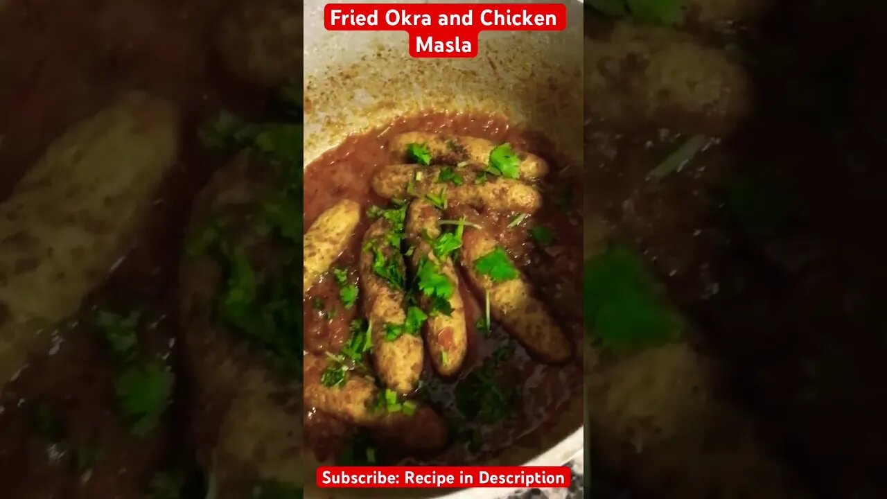 Fried Chicken & Okra Masla #food #viral #america #cooking #foodie #cookingvideo #trending #shorts