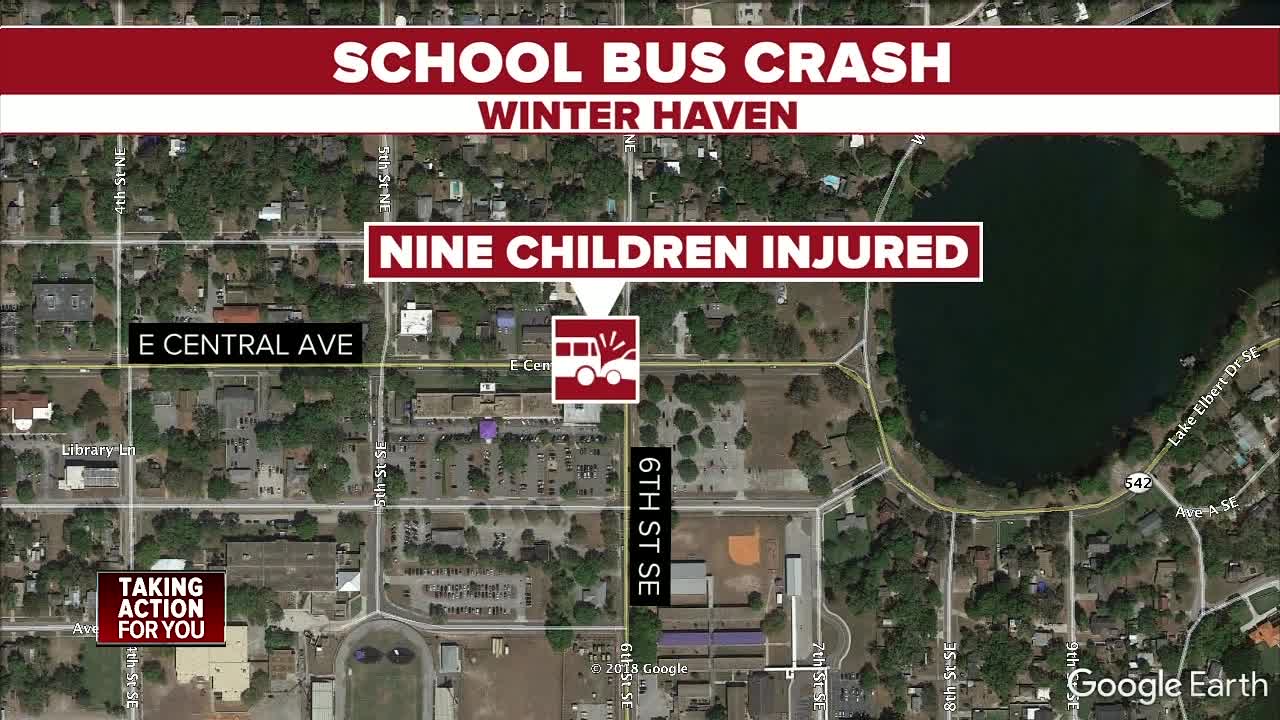 School bus hit by vehicle in Winter Haven