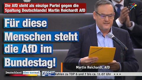 Die AfD steht als einzige Partei gegen die Spaltung Deutschlands! Martin Reichardt AfD