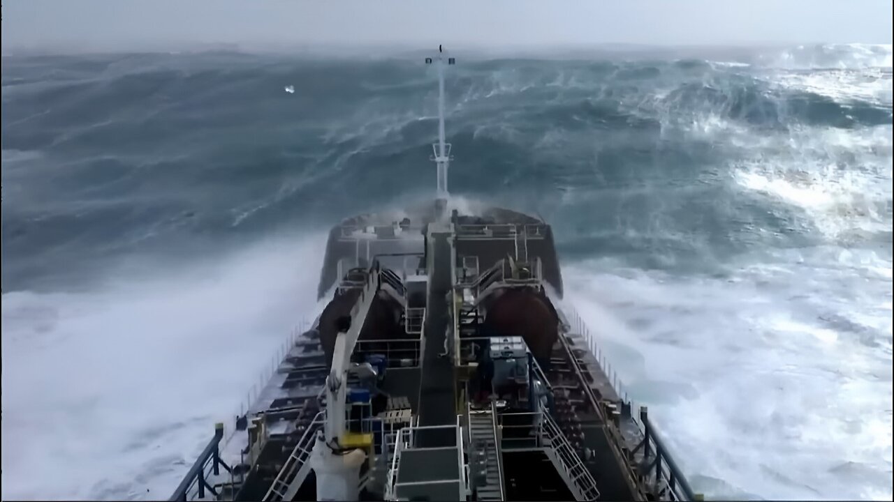 From the North Sea, the most dangerous place in the world 😨 Strong men defy the wrath of nature 🥶