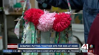 ScrapsKC putting together kids for kids at home