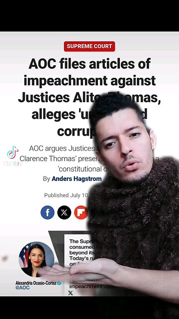 Alexandria Ocasio-Cortez Files Articles of Impeachment Against Samuel Alito and Clarence Thomas!