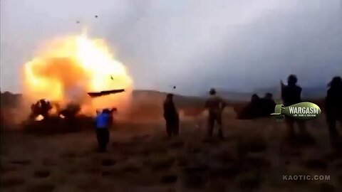 Congolese army's 2S1 'Gvozdika' explodes