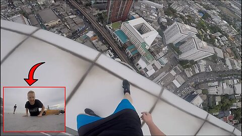 SNEAKING PAST SECURITY TO RIDE SCOOTERS ON HELIPAD