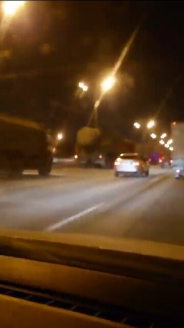 hypersonic intercontinental ballistic missile carrier are on the move in the Moscow region