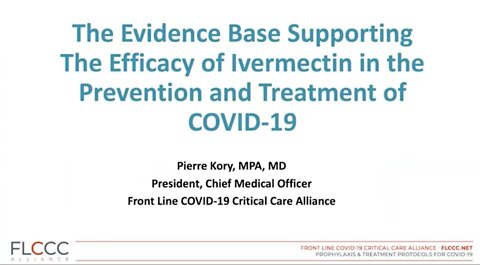 Dr. Pierre Kory presents the evidence base supporting the efficacy of Ivermectin in prevention and