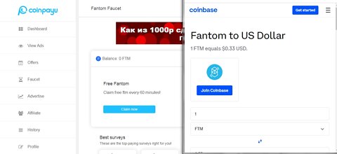 How To Get Free 2397 Fantom FTM Cryptocurrency At Coinpayu Every 60 minutes With Proof