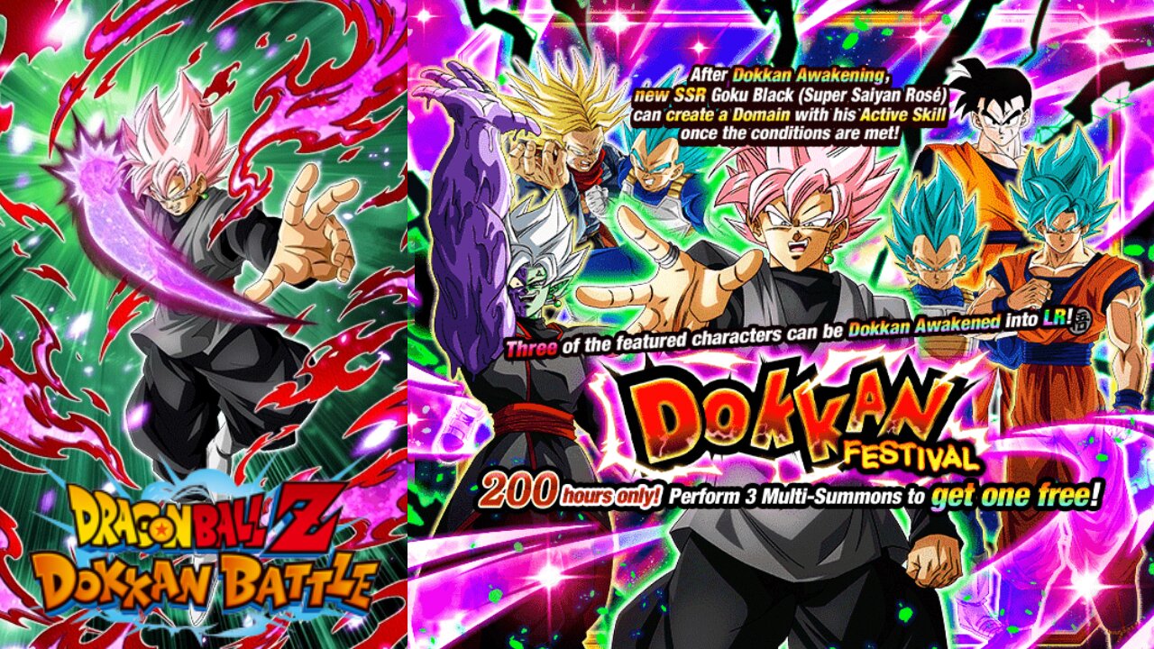 DBZ Dokkan Battle: Global First Dokkan Festival Goku Black Rose Banner Summons