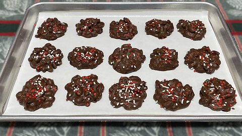 60 Chocolate Nut Clusters made in the Crockpot