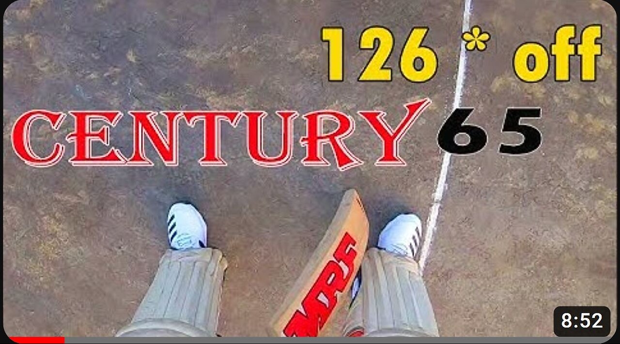 Batsman Helmet Camera View CENTURY by Vishal ! GoPro Cricket