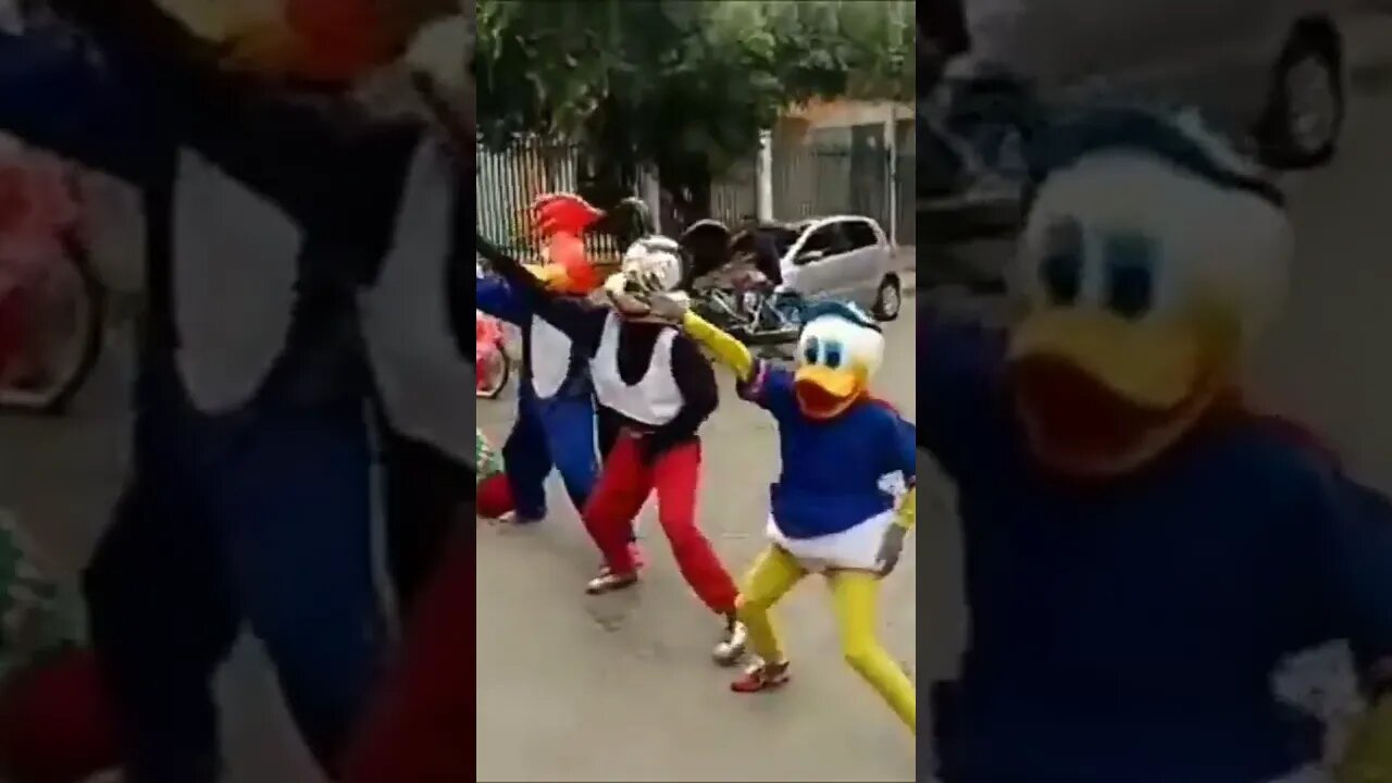 DANÇARINOS SUPER NINJAS, COM FOFÃO, PICA-PAU, MICKEY MOUSE E PATO DONALD NA CARRETA DA ALEGRIA