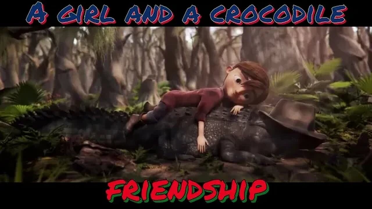 A girl and a crocodile, friendship !!!