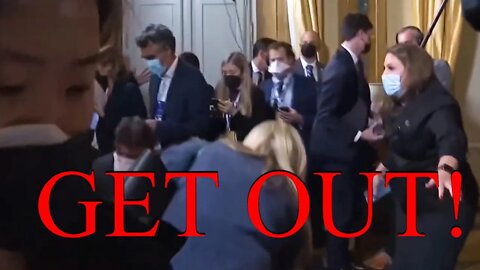 Joe Biden's "handlers" push the press out before they can ask questions