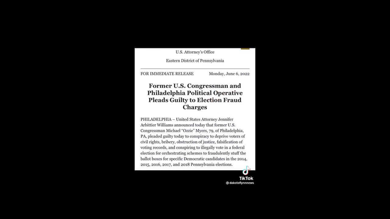 Election Fraud: Congressman Michael Ozzie Myers of PA arrested!