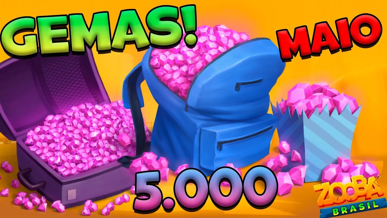 VOCÊ PODE GANHAR GEMAS GRÁTIS! 5.000 SORTEIO DE MAIO! ZOOBA