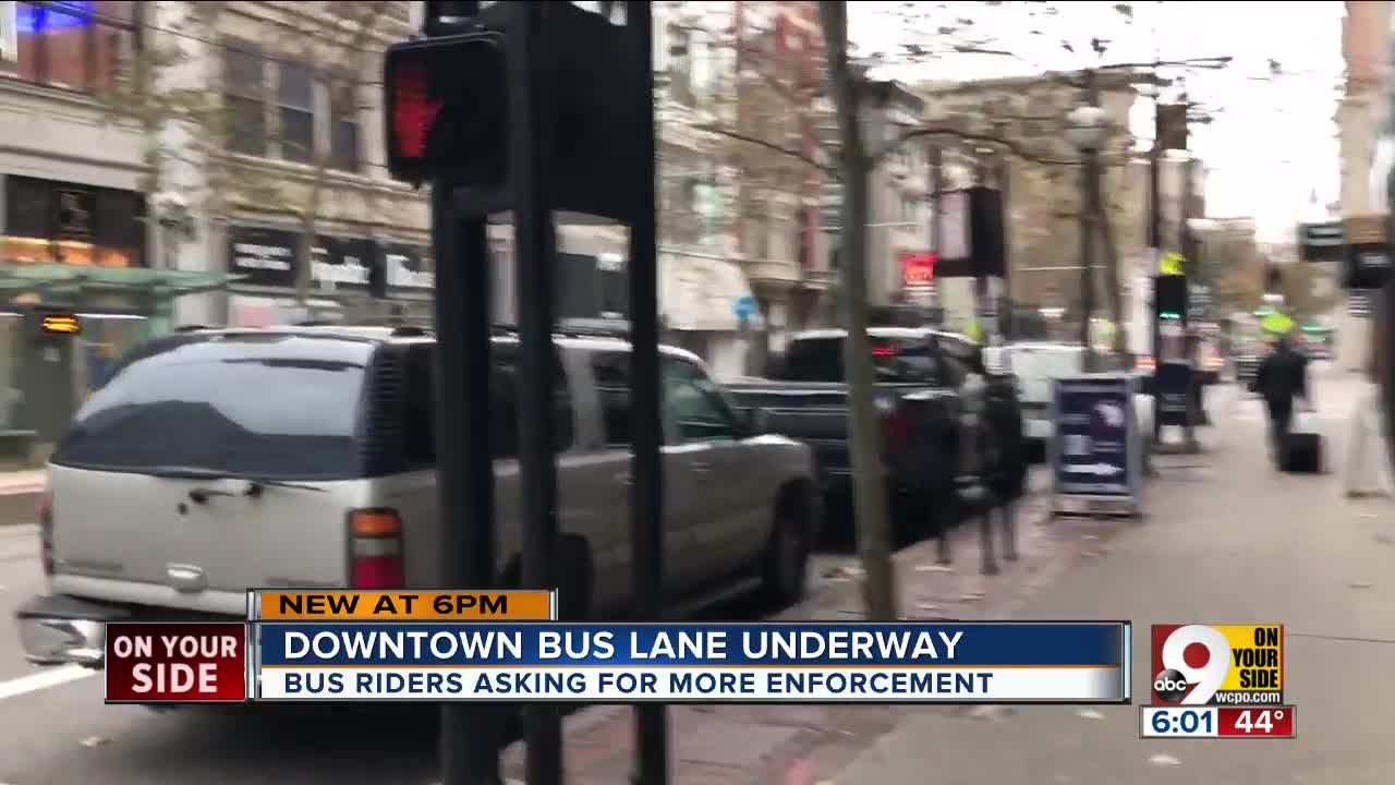 With Downtown bus lane underway, bus riders asking for more enforcement