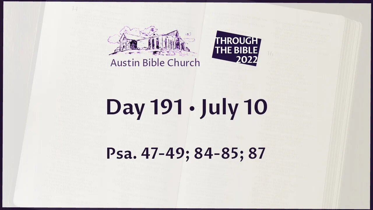 Through the Bible 2022 (Day 191)