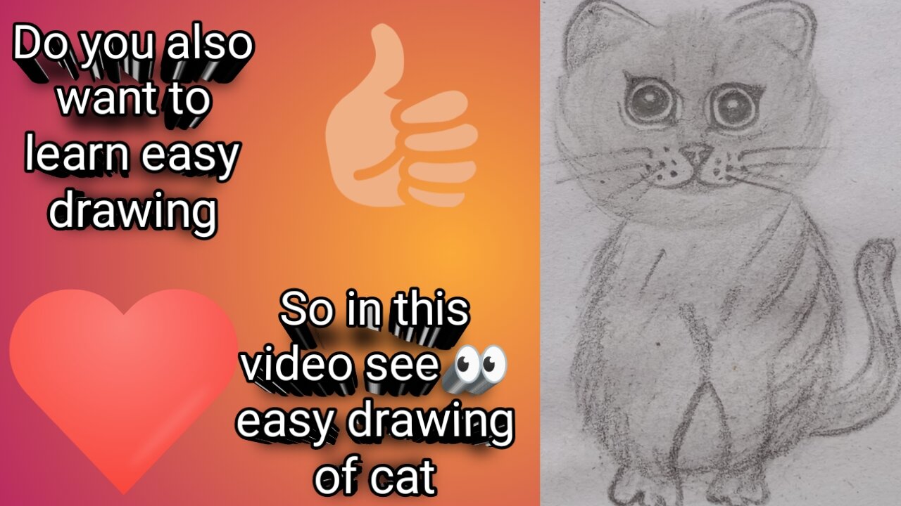 How to draw a cute cat|Cat drawing|Easy cat drawing for beginners