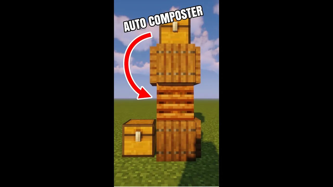 Make an EASY No Redstone Auto-Composter Tutorial - Minecraft Short