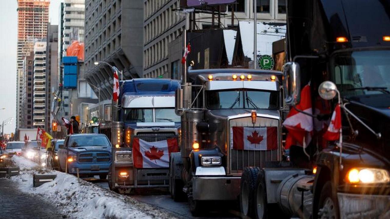 Freezing truckers to death Ottowa style.