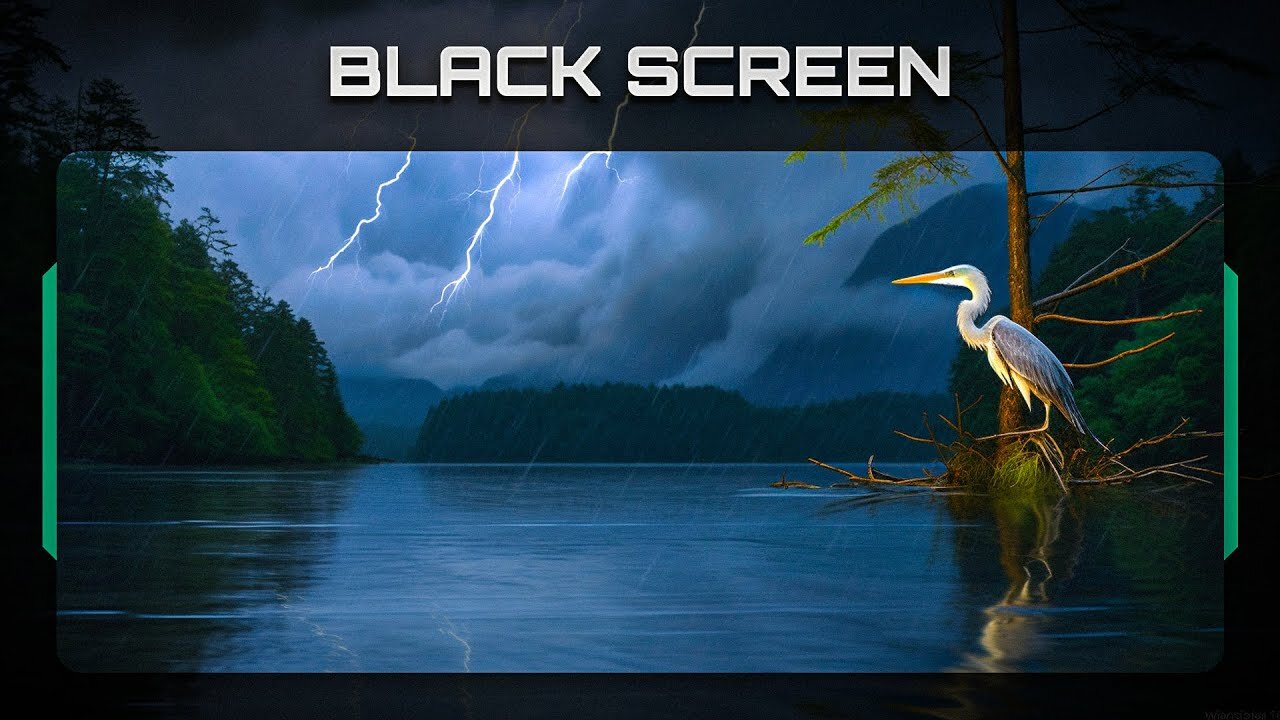 Thunder Sounds No Rain | Black Screen | Large River Sound, Birds Singing | White Noise | ASMR Sounds